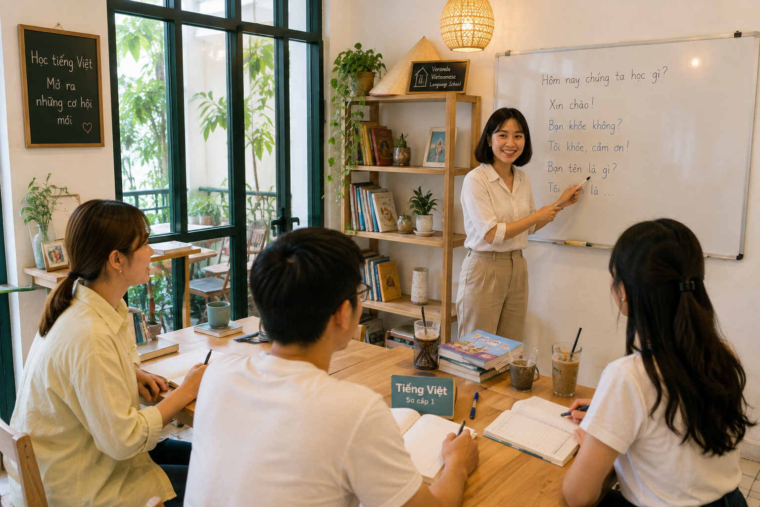 ベトナムの語学学校でベトナム語を学ぶ授業風景