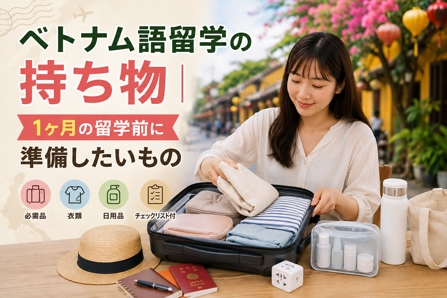 ベトナム語留学の持ち物と1ヶ月の留学前に準備したいもの